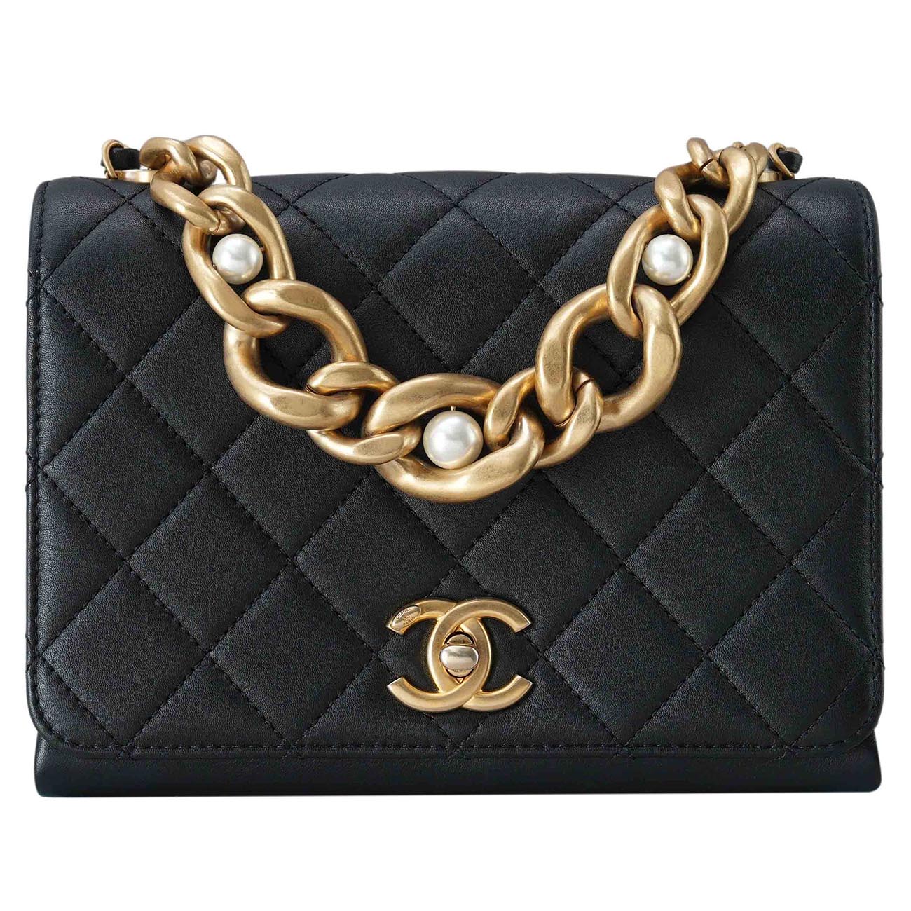CHANEL(USED)샤넬 시즌 트리플 펄 체인 플랩백